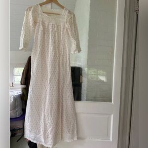 Tiny floral cotton crochet nightgown